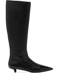 Marsèll - Leather Pointed-Toe Knee-High Boots - Lyst