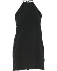 Hunza G - Halterneck Crinkle-Effect Mini Dress - Lyst