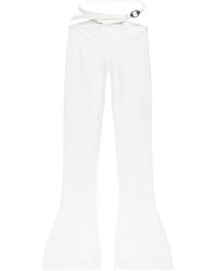 The Attico - Cut-out Buckle-fastening Flared Trousers - Lyst