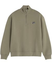 Maison Kitsuné - Fox Head Comfort Half Zip Sweatshirt - Lyst