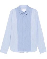 Sacai - Striped Panelled Shirt - Lyst