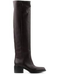 Elena Iachi - Square-Toe Leather Boots - Lyst