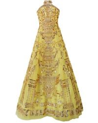 Carolina Herrera - Embroidered Tulle Strapless Ball Gown - Lyst