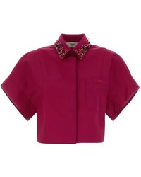 Fendi - Sequin-Embellished Cropped Shirt - Lyst