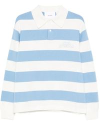 Axel Arigato - Rey Striped-Pattern Logo-Embroidery Polo Sweater - Lyst