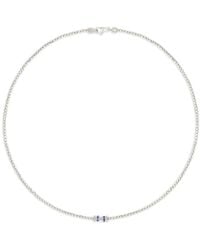 Officina Bernardi - 18Kt Moon Sapphire And Diamond Necklace - Lyst