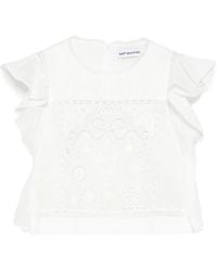 Self-Portrait - Lace Frill Top - Lyst