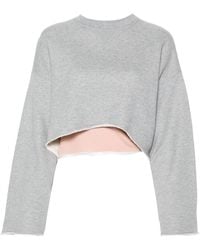 N°21 - Layered Cotton Cropped Sweatshirt - Lyst