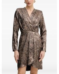 Morgan - Robe Courte Portefeuille À Imprimé Peau De Serpent - Lyst