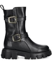 Love Moschino - Buckle-Detail Platform Boots - Lyst
