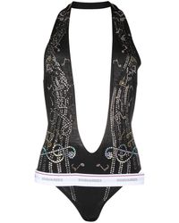 DSquared² - Crystal-embellished Cotton Body - Lyst