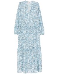 MC2 Saint Barth - Sylvia Zebra-Print Maxi Dress - Lyst
