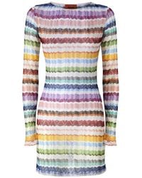Missoni - Zigzag-Knit Long-Sleeve Beach Dress - Lyst