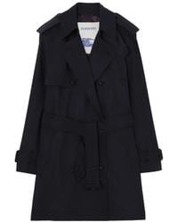 Burberry - Short Wool Trench Coat - Lyst