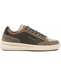 Blauer - Logo-Print Leather Sneakers - Lyst