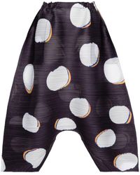 Pleats Please Issey Miyake - Bean Dots Drop-crotch Trousers - Lyst