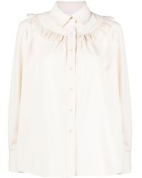 See By Chloé - Lace-trim Button-up Shirt - Lyst