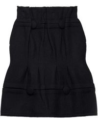 Prada - Chevron-Pattern Wool Midi Skirt - Lyst