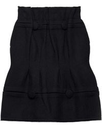Prada - Chevron-Pattern Wool Midi Skirt - Lyst