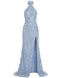 Saiid Kobeisy - Sequin-Embroidered Halterneck Maxi Dress - Lyst