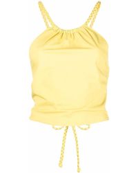 RED Valentino - Lace-Up Halterneck Top - Lyst