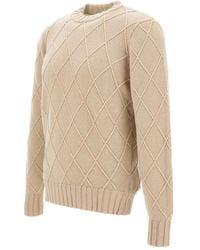 FILIPPO DE LAURENTIIS - Diamond-Weave Crew-Neck Sweater - Lyst