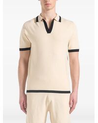 Manière De Voir - Lambert Contrast-Detail Knit Cream Polo Shirt - Lyst