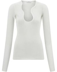 Ferragamo - リップルネック セーター - Lyst