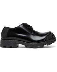 DIESEL - Schwarze schnürschuhe mit logo aus leder - Lyst