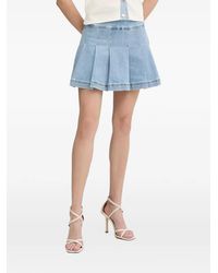 Morgan - High-Waisted Denim Mini Skirt - Lyst
