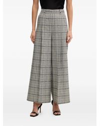 Twinset - Check-Pattern Wide-Leg Trousers - Lyst