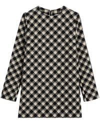 Ami Paris - Geruite Mini-Jurk - Lyst