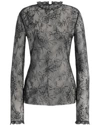 Alberta Ferretti - Lace Long-Sleeve Blouse - Lyst