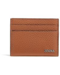 Zegna - Logo-plaque Leather Cardholder - Lyst