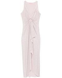 Twentyfourhaitch - Ring-Detail Draped Maxi Dress - Lyst