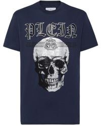 Philipp Plein - Skull Logo-Print Cotton T-Shirt - Lyst