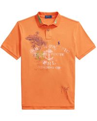 Polo Ralph Lauren - Graphic-Print Piqué Polo Shirt - Lyst