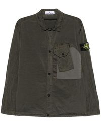 Stone Island - Chest-Pocket Logo-Patch Overshirt - Lyst