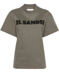 Jil Sander - Jersey Cotton T-Shirt With Logo - Lyst