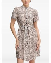 MARC AUREL - Buttoned Belted Mini Dress - Lyst