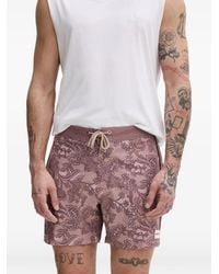 Hurley - Paisley-Print Side-Stripe Swim Shorts - Lyst
