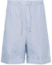 Canali - Mid-rise Linen Bermuda Shorts - Lyst
