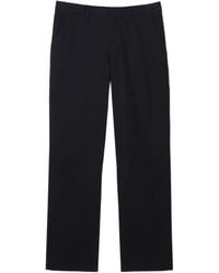 Lacoste - Broek Met Geborduurd Logo En Platte Voorkant - Lyst