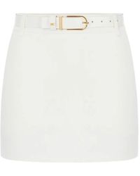Elisabetta Franchi - Double Layer Crêpe Miniskirt With Belt - Lyst