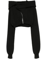 Rick Owens - Felpa Mountain Crop Con Zip E Cappuccio - Lyst