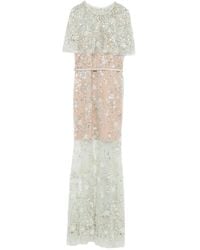 Self-Portrait - Sequin-Embellished Cape-Sleeve Maxi Dress - Lyst
