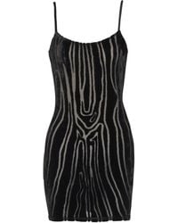 Balmain - Zebra-Print Velvet Mini Dress - Lyst