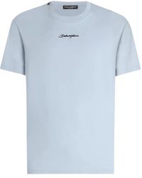 Dolce & Gabbana - Katoenen T-Shirt Met Logoprint - Lyst