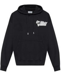 Off-White c/o Virgil Abloh - Tape-logo Cotton Hoodie - Lyst
