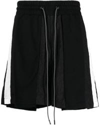 Mostly Heard Rarely Seen - Striped Panelled Cotton Track Shorts - Lyst